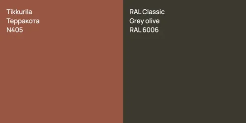 N405 Терракота vs RAL 6006  Grey olive