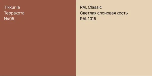 N405 Терракота vs RAL 1015 Светлая слоновая кость