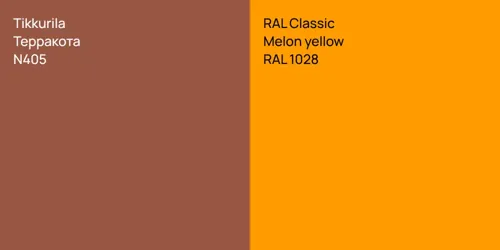 N405 Терракота vs RAL 1028  Melon yellow
