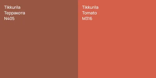 N405 Терракота vs M316 Tomato
