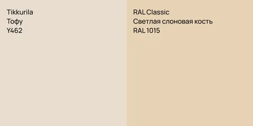 Y462 Тофу vs RAL 1015 Светлая слоновая кость