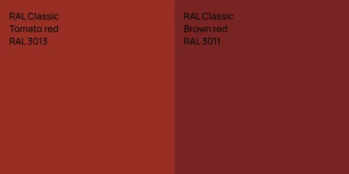 RAL 3013  Tomato red vs RAL 3011  Brown red