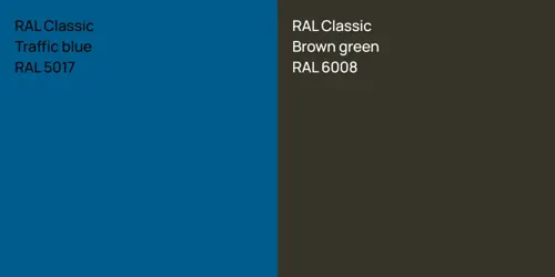 RAL 5017  Traffic blue vs RAL 6008  Brown green