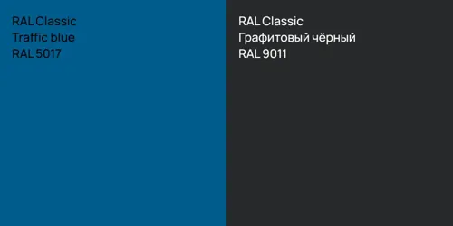RAL 5017 Traffic blue vs RAL 9011 Графитовый чёрный