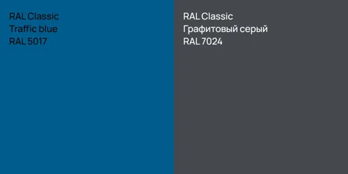 RAL 5017  Traffic blue vs RAL 7024 Графитовый серый