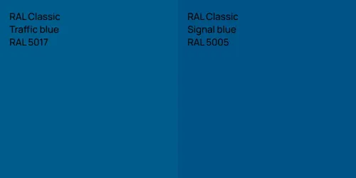 RAL 5017  Traffic blue vs RAL 5005  Signal blue