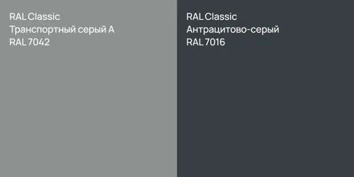 RAL 7042 Транспортный серый А vs RAL 7016 Антрацитово-серый