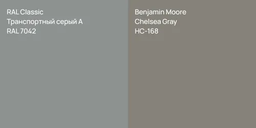 RAL 7042 Транспортный серый А vs HC-168 Chelsea Gray