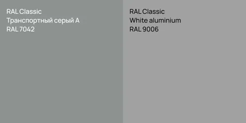 RAL 7042 Транспортный серый А vs RAL 9006  White aluminium