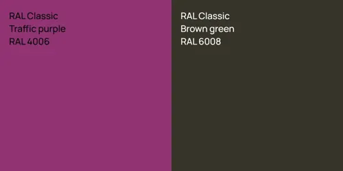 RAL 4006  Traffic purple vs RAL 6008  Brown green