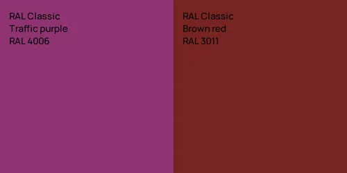 RAL 4006  Traffic purple vs RAL 3011  Brown red