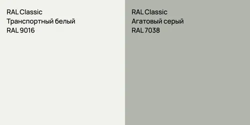 RAL 9016 Транспортный белый vs RAL 7038 Агатовый серый