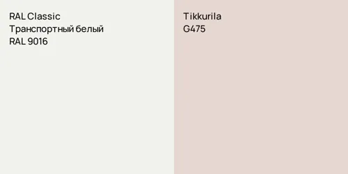 RAL 9016 Транспортный белый vs G475 null