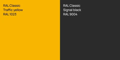 RAL 1023  Traffic yellow vs RAL 9004  Signal black