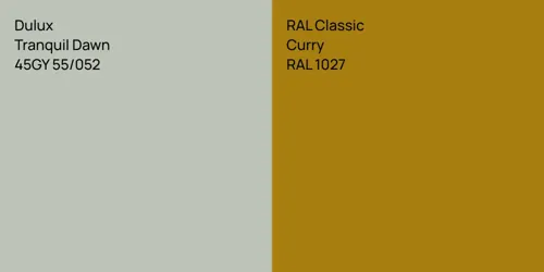 45GY 55/052 Tranquil Dawn vs RAL 1027  Curry