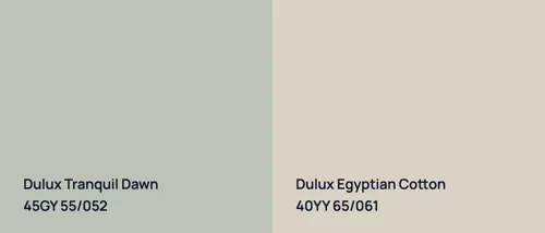 45GY 55/052 Tranquil Dawn vs 40YY 65/061 Egyptian Cotton