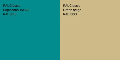 RAL 5018 Бирюзово-синий vs RAL 1000 Green beige