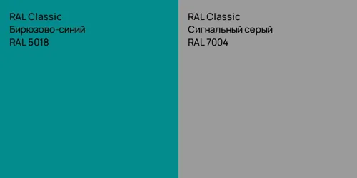 RAL 5018 Бирюзово-синий vs RAL 7004 Сигнальный серый