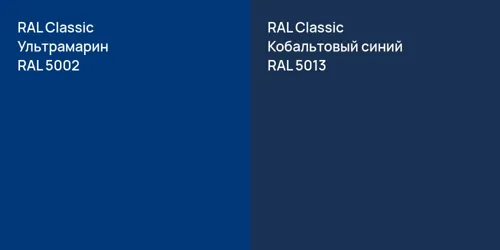 RAL 5002 Ультрамарин vs RAL 5013 Кобальтовый синий