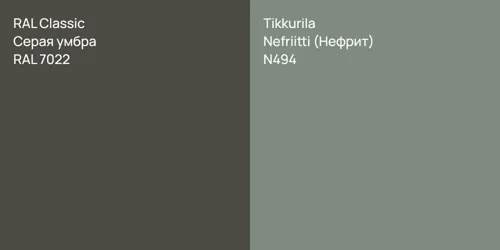 RAL 7022 Серая умбра vs N494 Nefriitti (Нефрит)