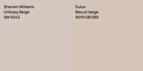 SW 6043 Unfussy Beige vs 90YR 58/089 Biscuit beige