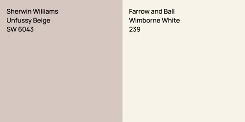 SW 6043 Unfussy Beige vs 239 Wimborne White