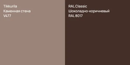 V477 Каменная стена vs RAL 8017 Шоколадно-коричневый