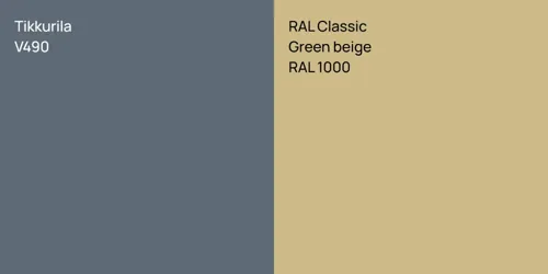 V490  vs RAL 1000  Green beige