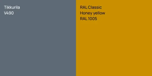 V490  vs RAL 1005  Honey yellow