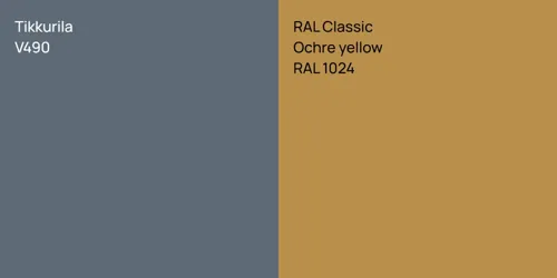 V490  vs RAL 1024  Ochre yellow