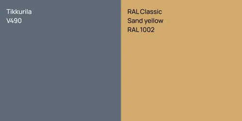 V490  vs RAL 1002  Sand yellow