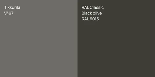 V497  vs RAL 6015  Black olive