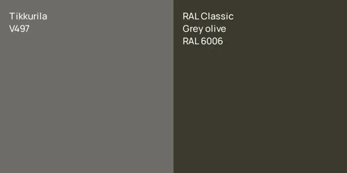 V497  vs RAL 6006  Grey olive