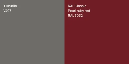 V497  vs RAL 3032  Pearl ruby red