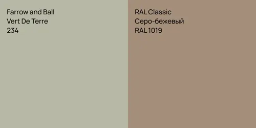 234 Vert De Terre vs RAL 1019 Серо-бежевый