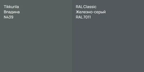 N439 Впадина vs RAL 7011 Железно-серый