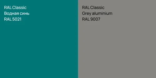 RAL 5021 Водная синь vs RAL 9007  Grey aluminium