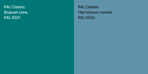 RAL 5021 Водная синь vs RAL 5024 Пастельно-синий