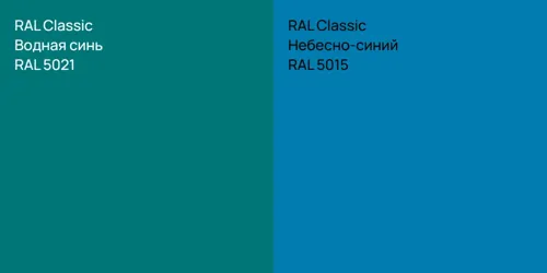 RAL 5021 Водная синь vs RAL 5015 Небесно-синий