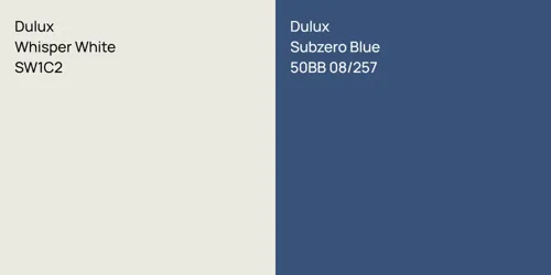 SW1C2 Whisper White vs 50BB 08/257 Subzero Blue