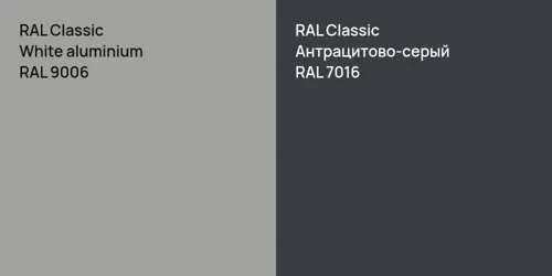 RAL 9006  White aluminium vs RAL 7016 Антрацитово-серый