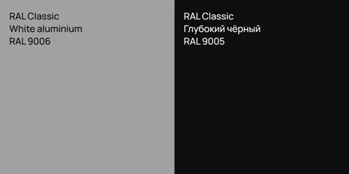 RAL 9006  White aluminium vs RAL 9005 Глубокий чёрный