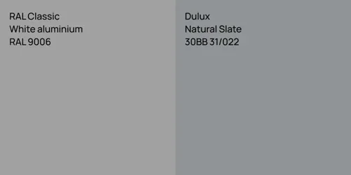 RAL 9006  White aluminium vs 30BB 31/022 Natural Slate