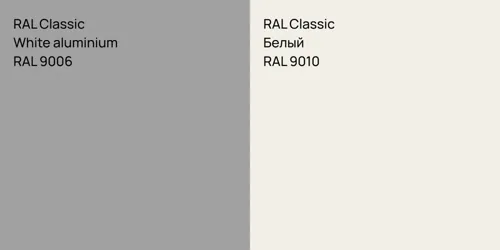 RAL 9006  White aluminium vs RAL 9010 Белый