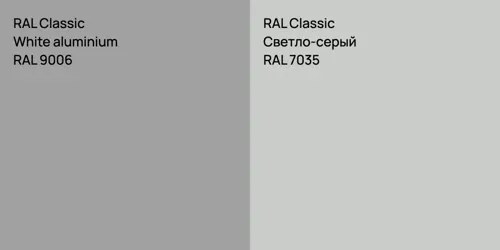 RAL 9006  White aluminium vs RAL 7035 Светло-серый