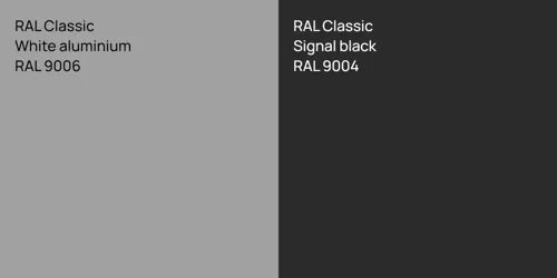 RAL 9006  White aluminium vs RAL 9004  Signal black