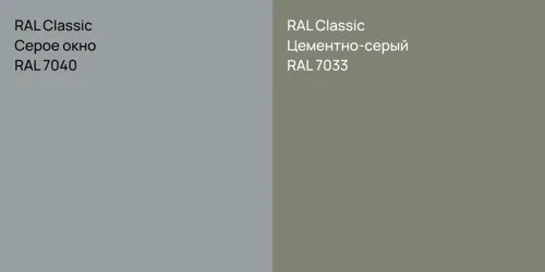 RAL 7040 Серое окно vs RAL 7033 Цементно-серый