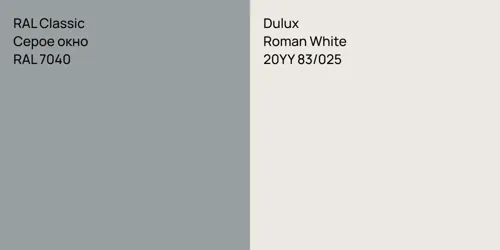 RAL 7040 Серое окно vs 20YY 83/025 Roman White