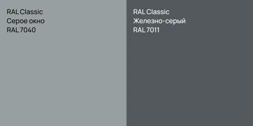RAL 7040 Серое окно vs RAL 7011 Железно-серый