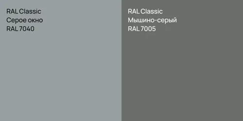 RAL 7040 Серое окно vs RAL 7005 Мышино-серый